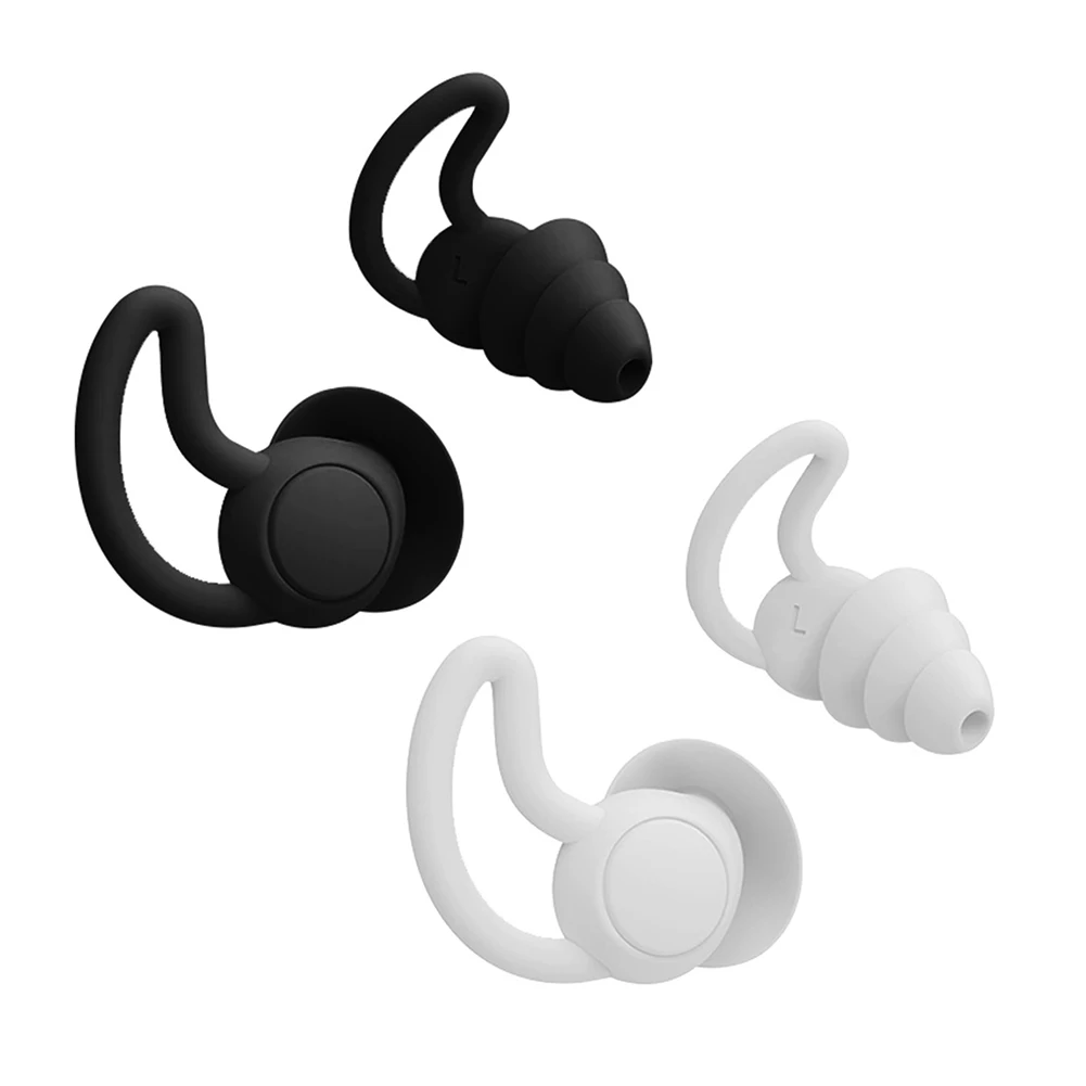 

1 Pair 3 Layer Soft Silicone Ear Plugs Tapered Sleep Noise Reduction Earplugs Sound Insulation Ear Protector