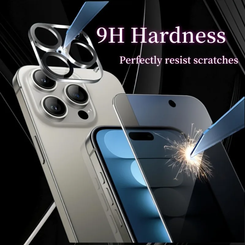 Фото 2 + 2 шт. защитные пленки для экрана с защитными линзами камеры для iPhone 16 15 Pro Max 14 13 12 11 Pro Mini XR XS Max Glass №4