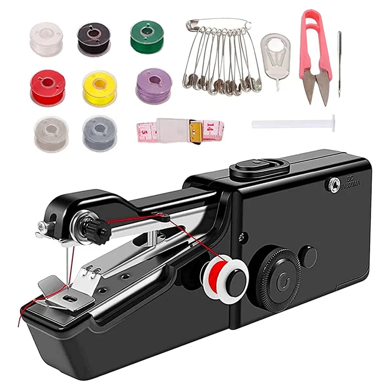 

1 PCS Handheld Sewing Machine Mini Handheld Sewing Machine Portable Sewing Machine Black For Quick Stitching, US Plug