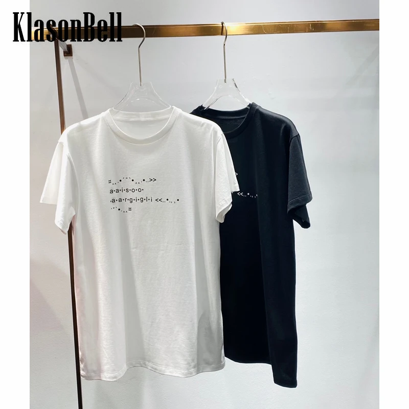 

7.4 KlasonBell Letter Print Short Sleeve Round Neck Casual T-Shirt Women