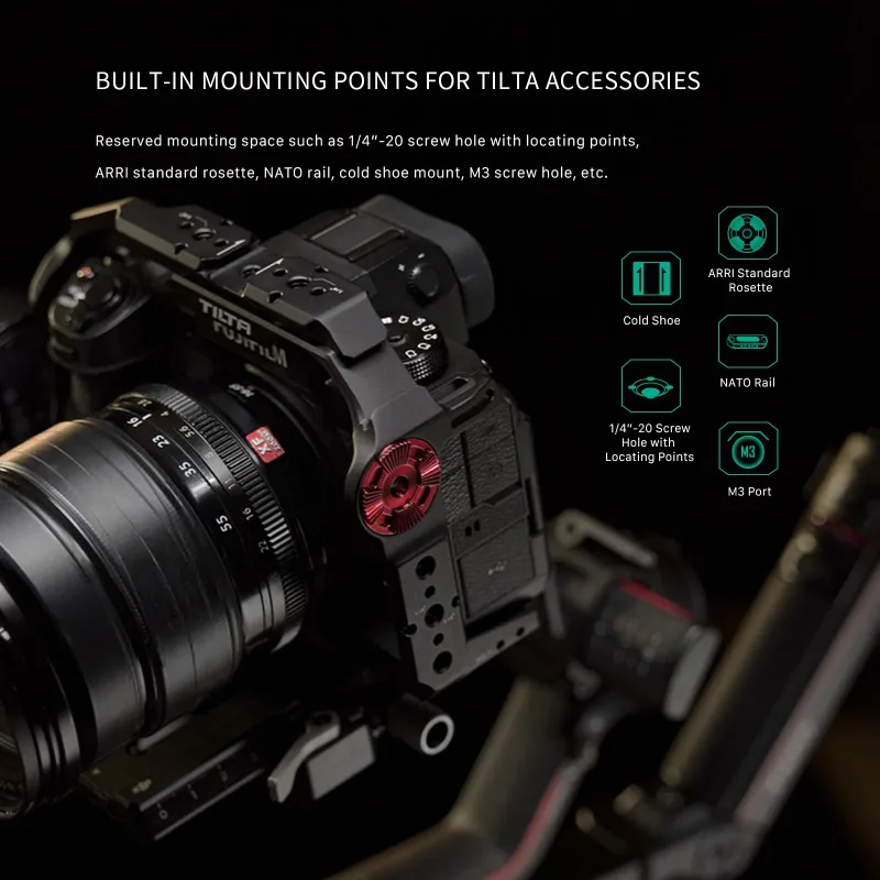 Фото Комплект TILTA Camera Cage для Fujifilm X-H2S X-H2 (базовый набор) TA-T36-FCC-B с адаптером для объектива и быстросъемной площадкой Manfrotto №5