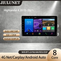 jiulunet for toyota highlander 4 xu70 2019 2021 carplay ai voice car radio multimedia video player navigation gps android auto
