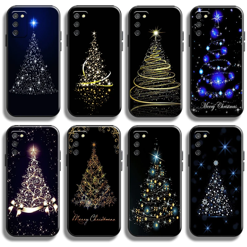 

Merry Christmas Tree Deer For Samsung Galaxy A02 A02S Phone Case Funda Liquid Silicon Black Back TPU Cover Coque Carcasa