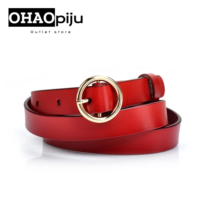 Ou Hao 2023 New Women Genuine Leather Belt For Female Strap Casual All-match Ladies Adjustable Belts Designer High Quality Brand