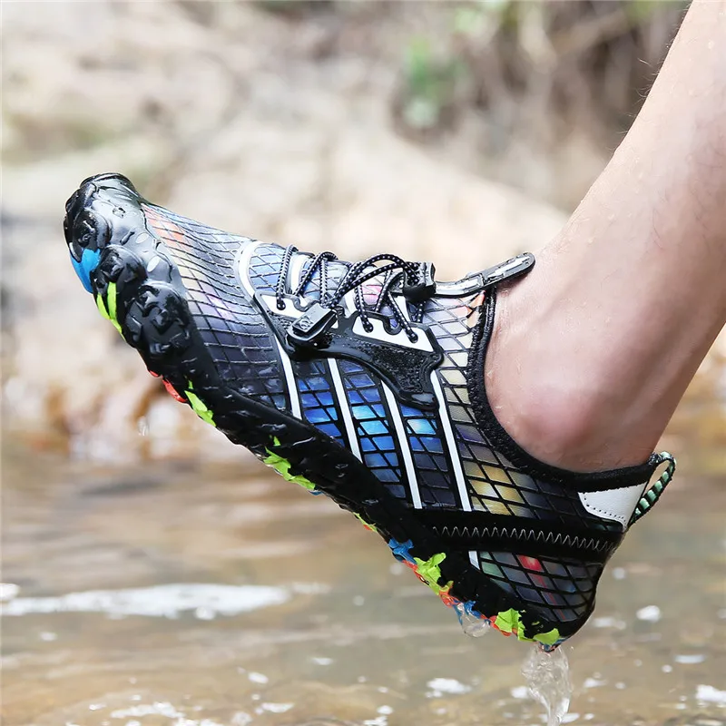 

Summer Unisex Aque Hiking Shoes Wading Quick Dry Water Swimming Sneakers for Men Barefoot Slip-on Beach Upstream Diving Surfing