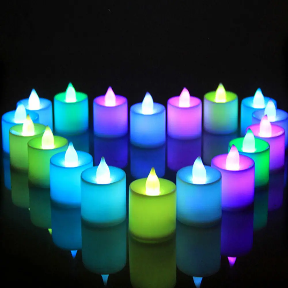 

1PC Electronic Candle LED Light Mini Colorful Romantic Smokeless Flameless Candle Lamp Wedding Birthday Party Christmas