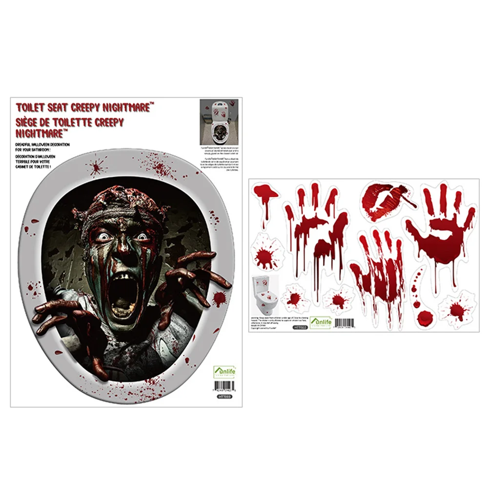

Halloween Screaming Zombie Toilet Sticker Seat Topper Clings Stickers Window Pvc Square
