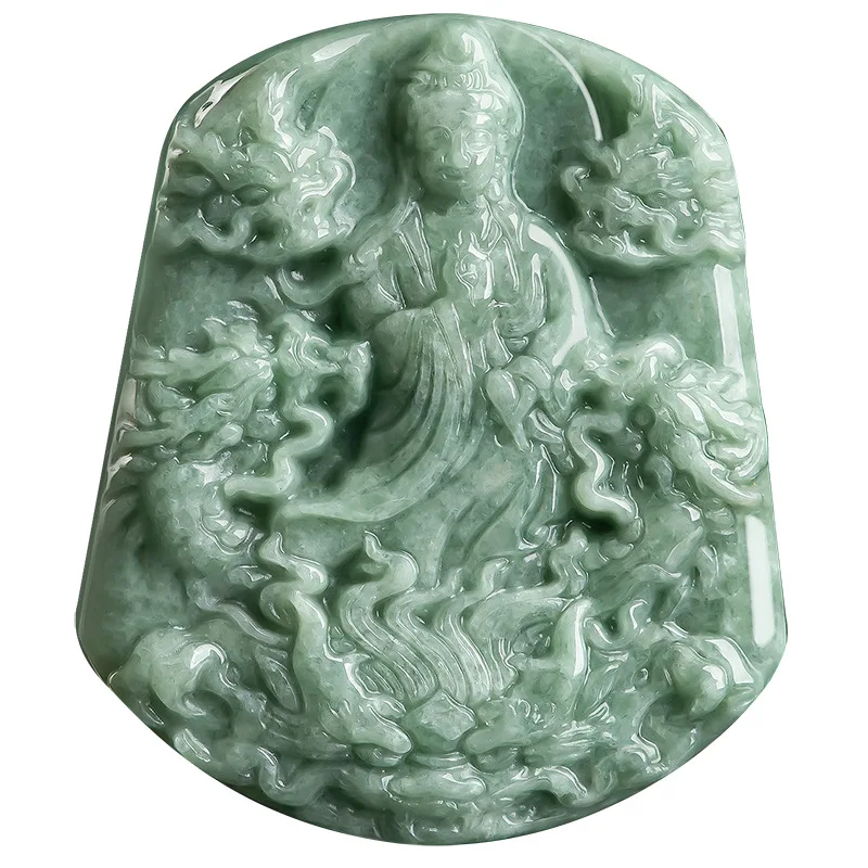 

Burmese Jade Guanyin Pendant Natural Emerald Choker Designer Jadeite Chinese Pendants Jewelry Green Gemstones Necklace Stone