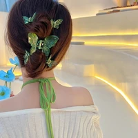 personalized fashion transparent butterfly hairpin korea temperament grab clip back of head shark clip grab hair headdress