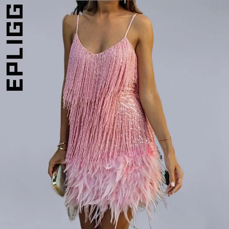 

Epligg Women Dress Fashion Sexy Stitching Mini Dresses Slim Robe All-Match Vintage Dresses Woman Female Vestidos