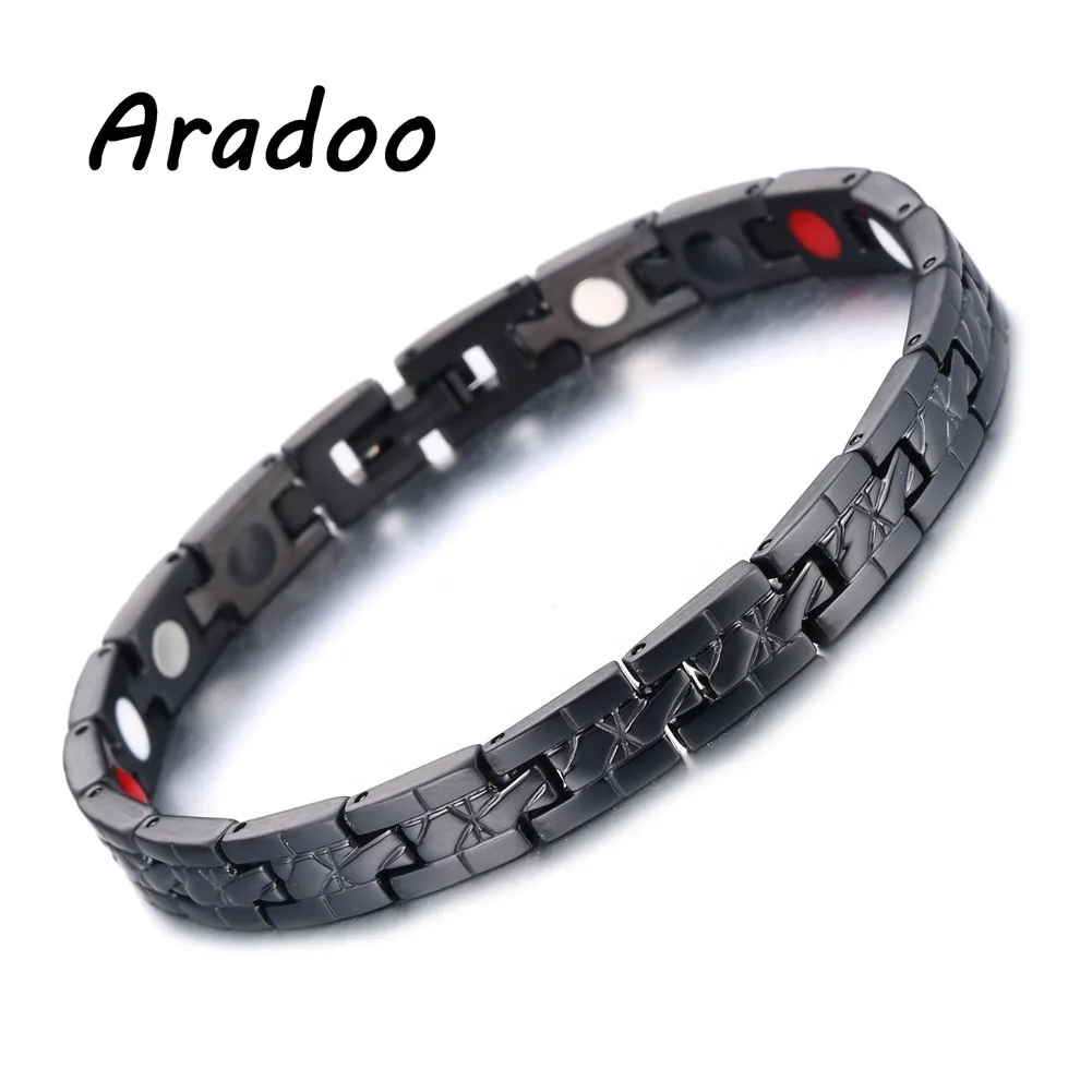 Титановый стальной браслет Здоровья с отрицательными ионами, антирадиационный гематит, сжигание жиров, германий, антиоксидантная энергия.