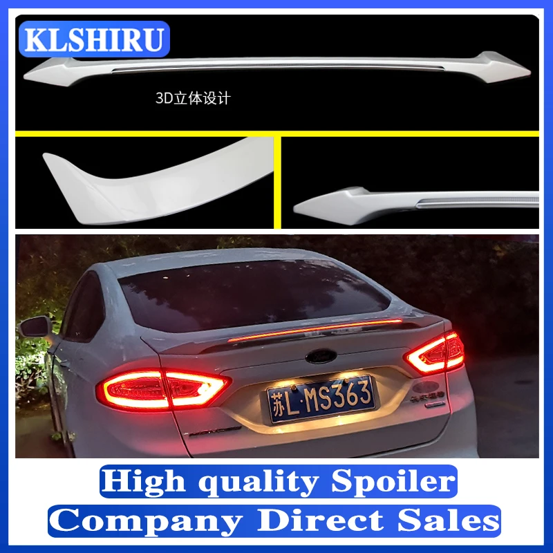 

KLSHIRU For Ford Mondeo/Fusion Car Decoration 2013 2014 2015 2016 2017 ABS Plastic Paint Painting Color Rear LED Spoiler