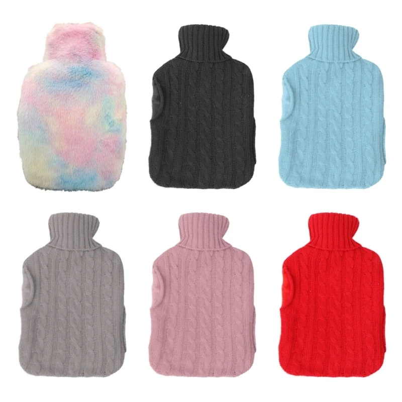 

Hot Water Bottle with Knitted Cover 2L Capacity Hot Water Bag Winter Hand Feet Warmer for Neck Shoulder Fatigue Releif