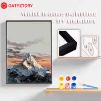 gatyztory 40x50cm frame snow mountain landscape diy painting by numbers hand painted oil painting home wall art picture