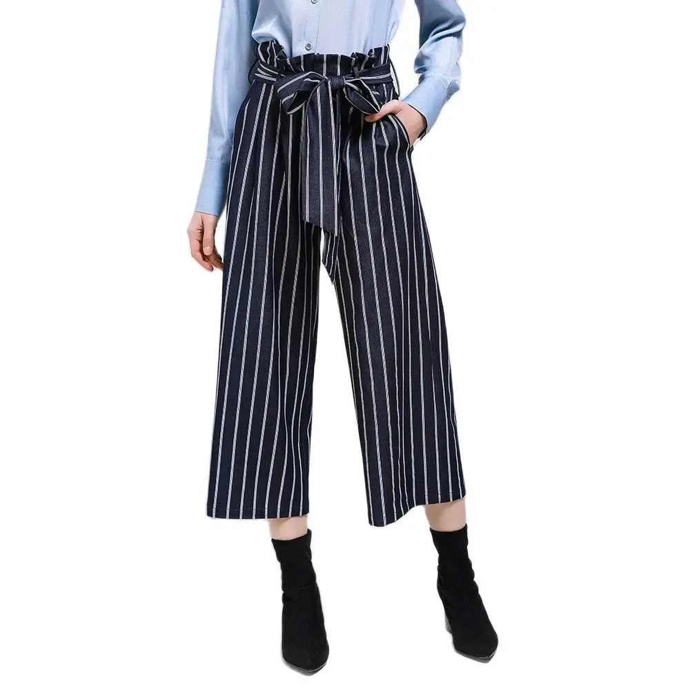 

2022 New Personality Fashion Trend Retro British Pants Nine Points Straight Tube Fungus Waist Slim Temperament Casual Pants