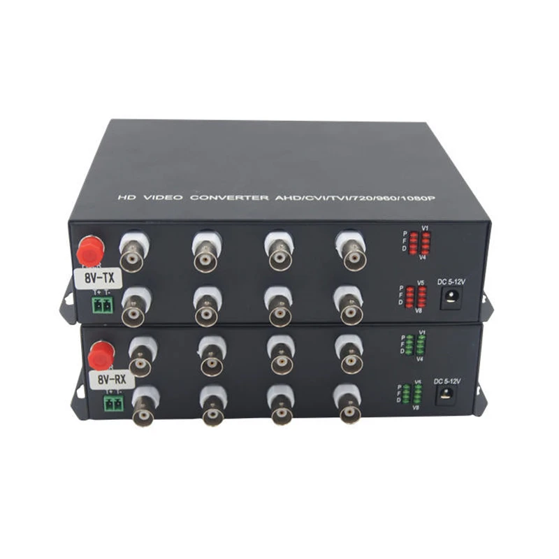 

8CH Port 1080P AHD CVI TVI and RS485 Reverse data 20KM BNC Extender Fiber Optical HD Video Converter