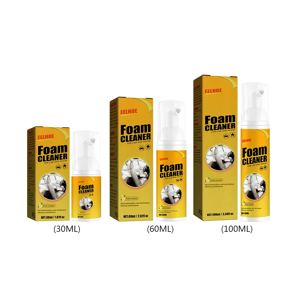 

30ml/60ml/100ml Foam Cleaner Anti-aging Multifunctional Leather Decontamination Automotive Supplies Dust Remover for Car Kitchen