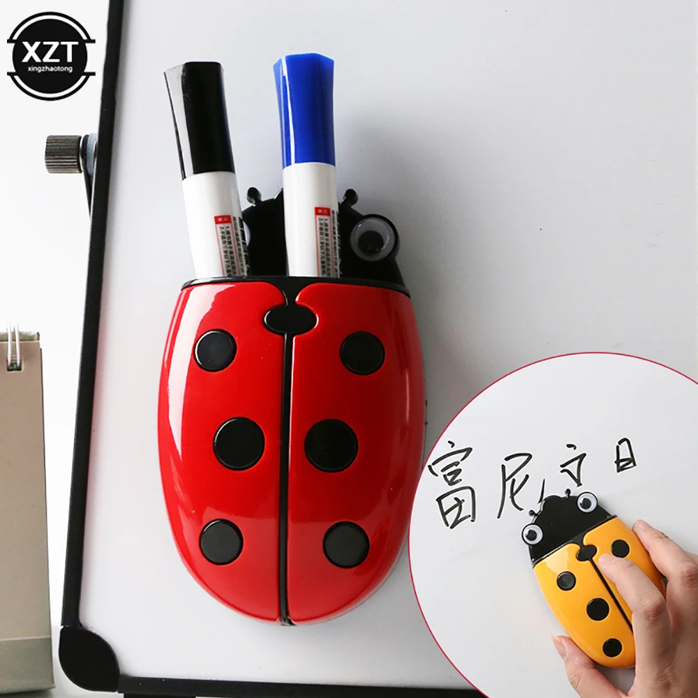 Cute Ladybug Fridge Magnetic Storage Box Eraser Whiteboard Pen Organizer Save Space Magnet Kitchen Container Holder C26