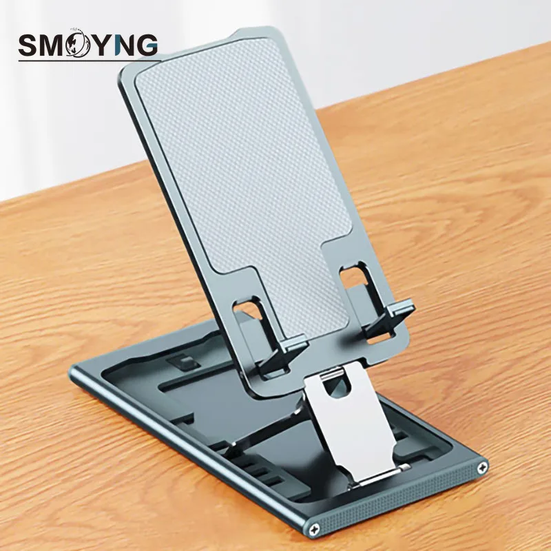 

SMOYNG Aluminum Alloy Desktop Tablet Phone Stand Holder Foldable Portable Support Mobile Mount For iPad Pro 12.9 iPhone Xiaomi