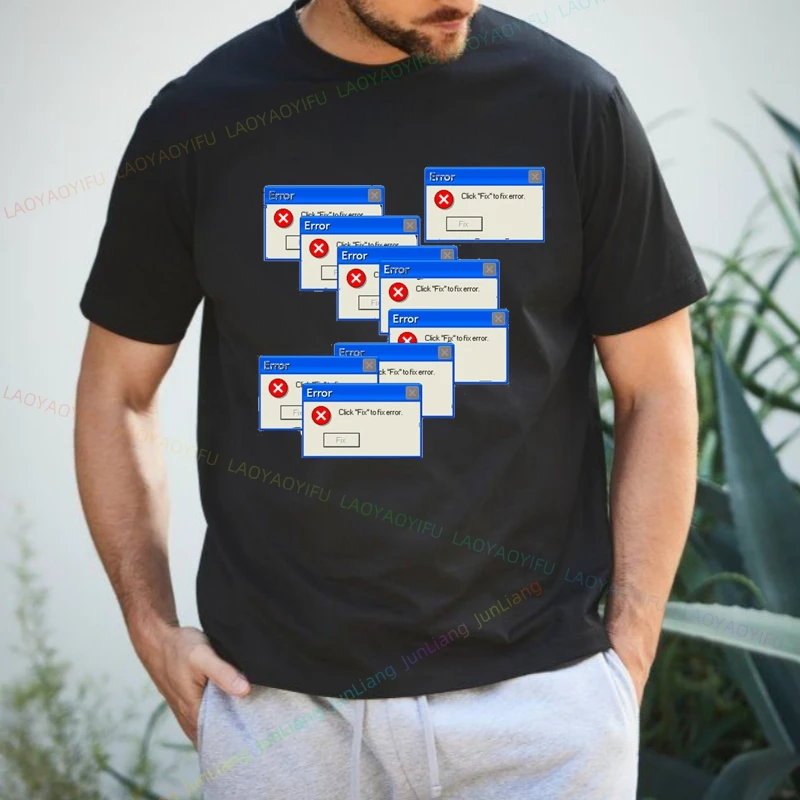 Уличная одежда с изображением ошибок Windows Xp мужская мужские рубашки забавные