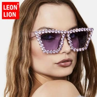 leonlion 2022 oversized cateye sunglasses women diamond luxury eyewear women brand designer glasses women gafas de sol mujer