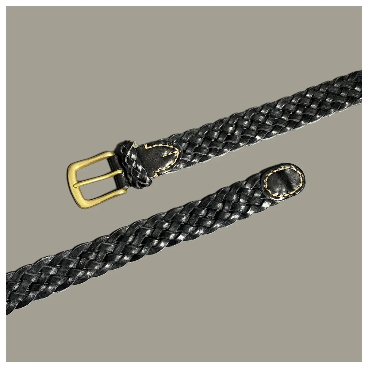 Tide brand Yamamoto Tochigi leather hand-woven leather belt men's and women's fashion casual denim belt