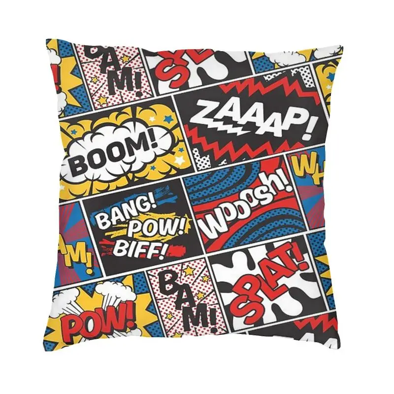 

Квадратная наволочка с рисунком супергероев из комиксов, декоративная наволочка, наволочка для дивана, двухсторонняя наволочка с принтом