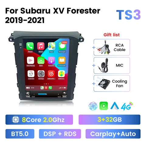 Автомагнитола на Android 7862, 2DIN, DSP, для Subaru XV Forester 2018, 2019, 2020, 2021, мультимедийный плеер с экраном Tesla, GPS, стерео, Carplay