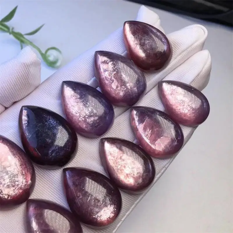 

Натуральная КАПЛЕВИДНАЯ подвеска Lepidolite, Модная бижутерия Fengshui из хрусталя, праздничный подарок для женщин, энергетический камень для лечения, 1 шт., 27-32 мм