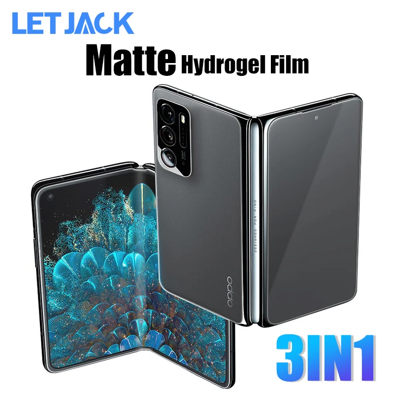 

3-в-1 матовая Складная защитная пленка без отпечатков пальцев для OPPO Find N 3D полное покрытие Гидрогелевая пленка для Oppo Find N not glass