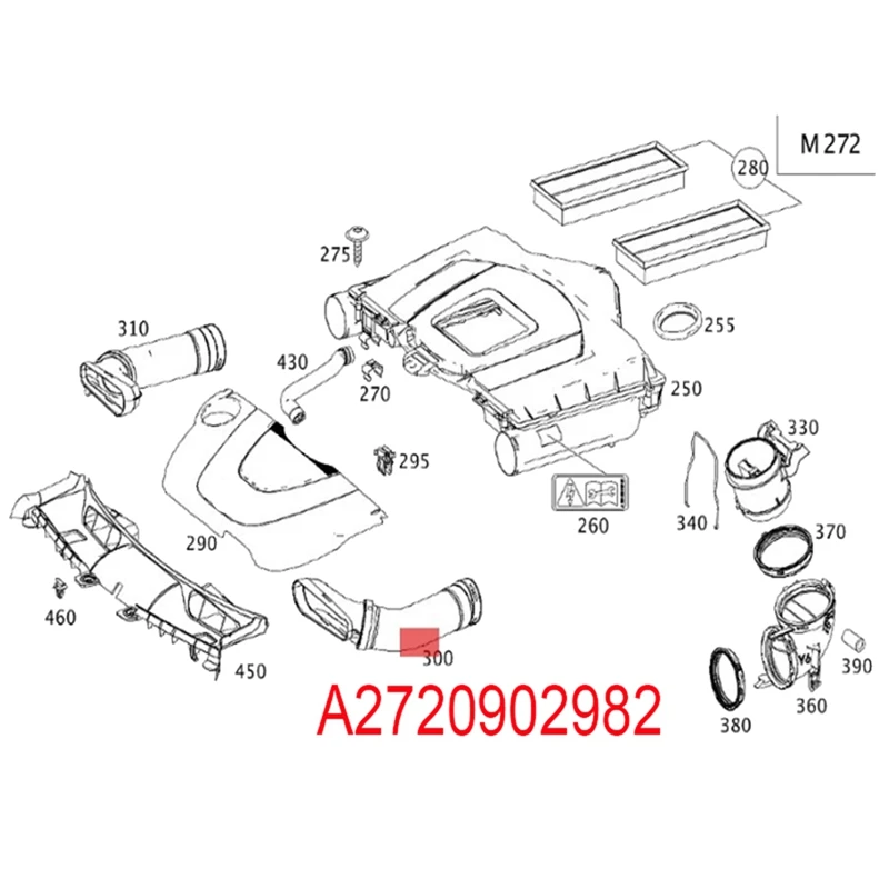 Воздухозаборный шланг A2720902982 A2720902882 для Mercedes Benz GLK 350 4matic воздухозаборная труба |