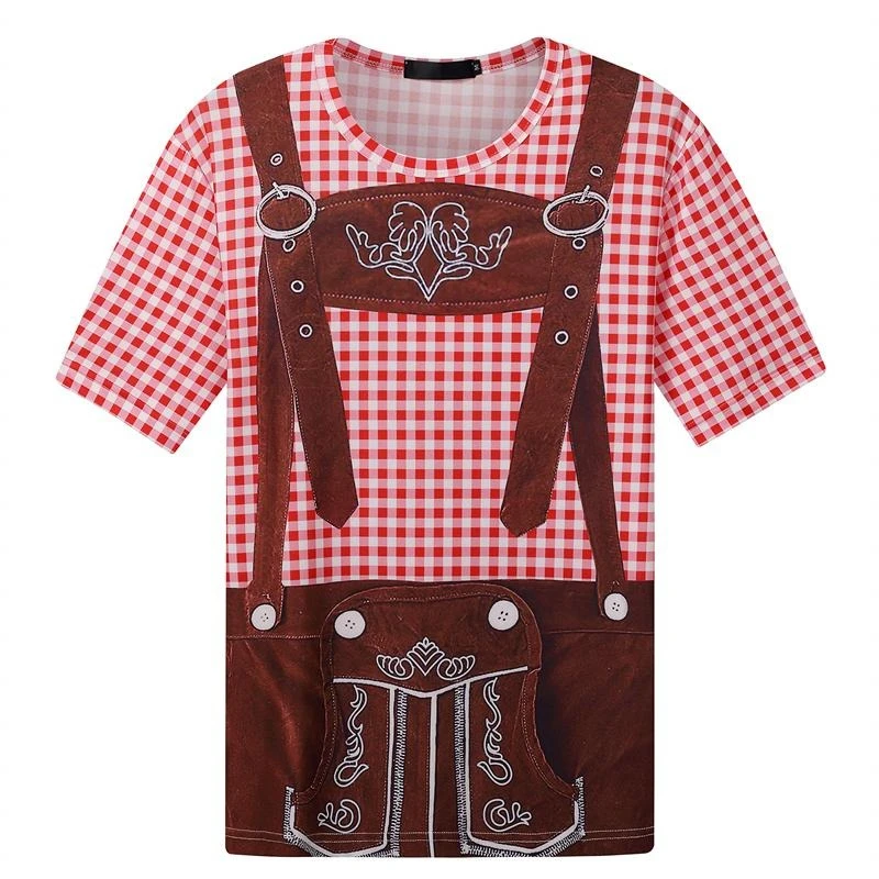 Oktoberfest Beer Bavarian 3D Printed T-Shirt Germany Lederhosen Graphic T Shirts Mens Casual Streetwear Oversized Tees Tops