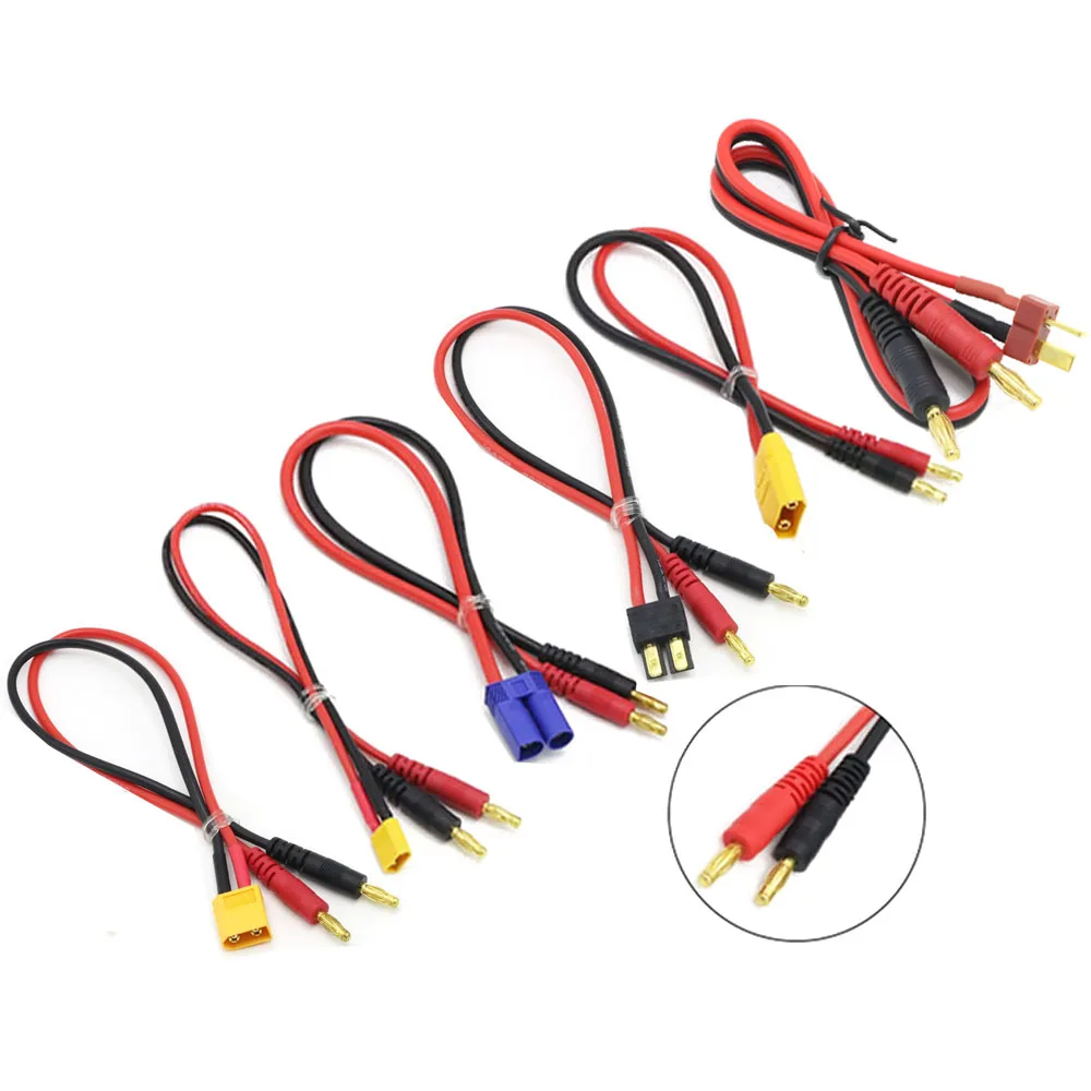 

RC Connector Cable 20CM XT30 XT60 XT90 X T Plug Charge Lead to 4.0mm Banana Plugs Charger Silicone Wire 14AWG for Lipo Battery