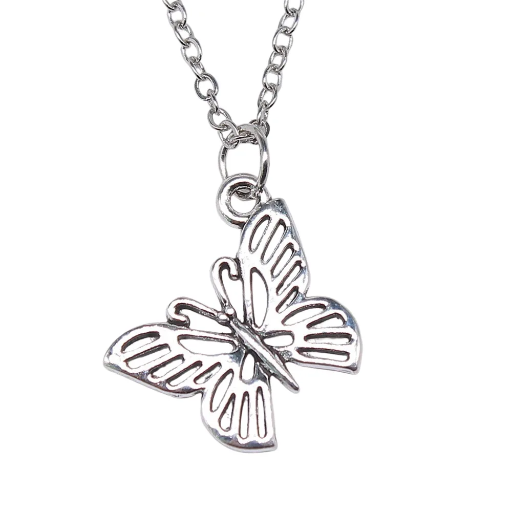 Прямая поставка ожерелья-бабочки в античном стиле серебряного цвета с