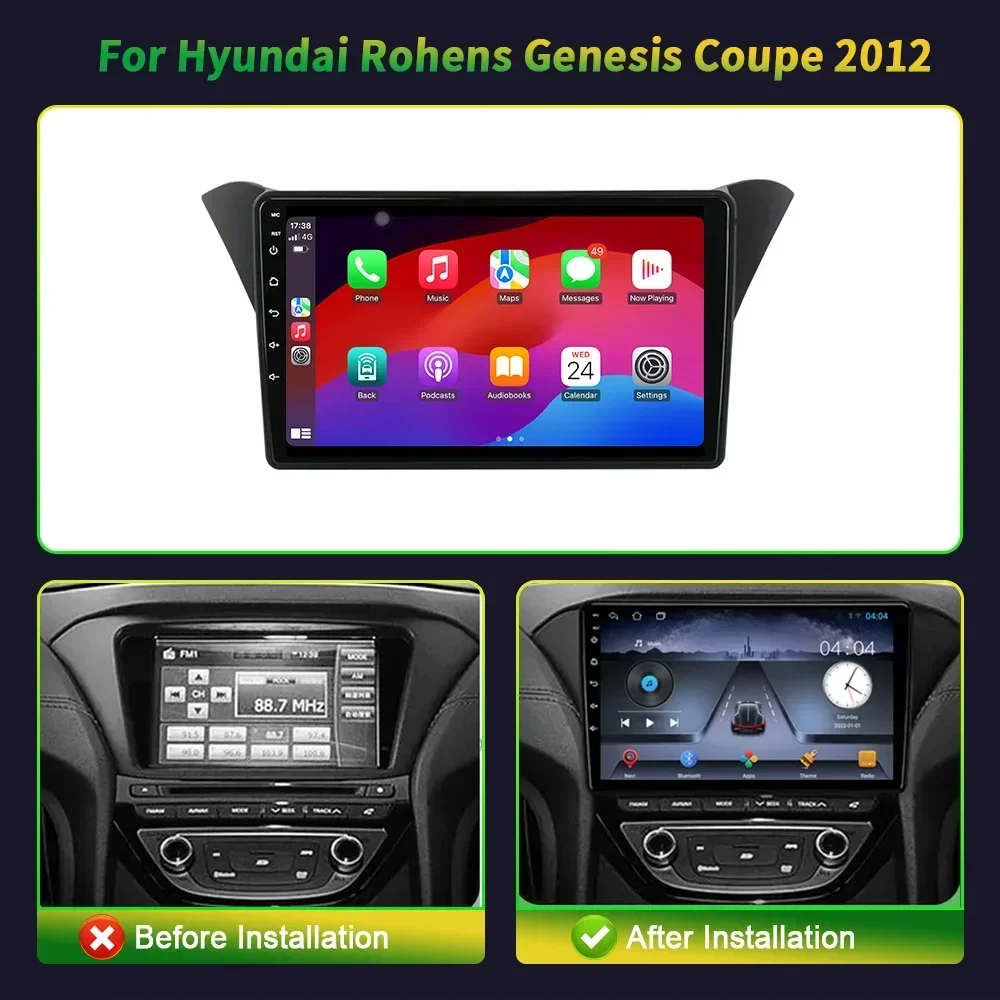 Для Hyundai Rohens Genesis Coupe 2012 автомобильный радиоэкран стерео мультимедийная навигация