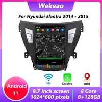 wekeao 9 7 inch 2 din android 11 car radio for hyundai elantra 2014 2015 autoradio multimedia video player navigation carplay