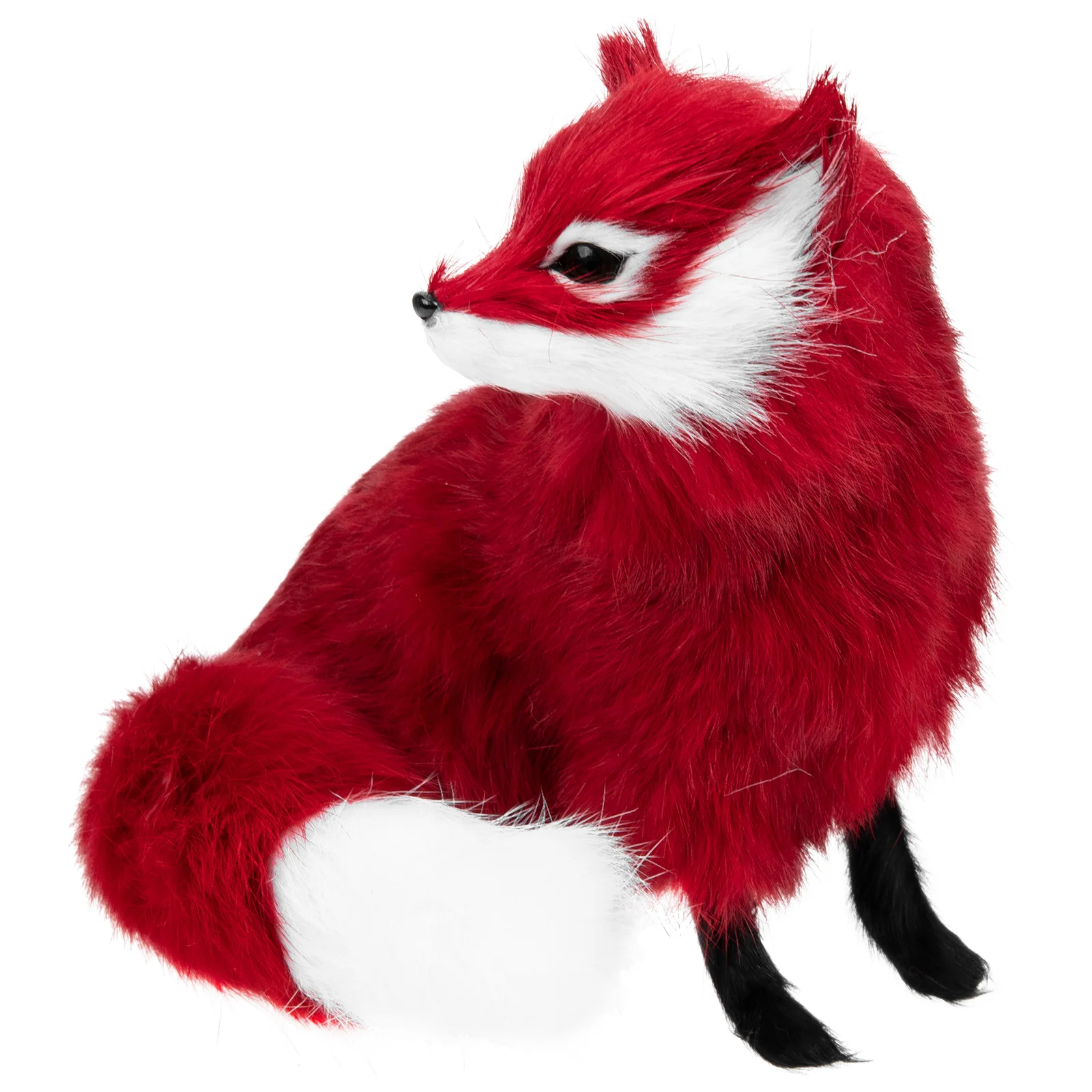 

Fox Model Imitation Simulation Foxes Decor Animals Adorn Plush Faux Fur Toddler Car Activities