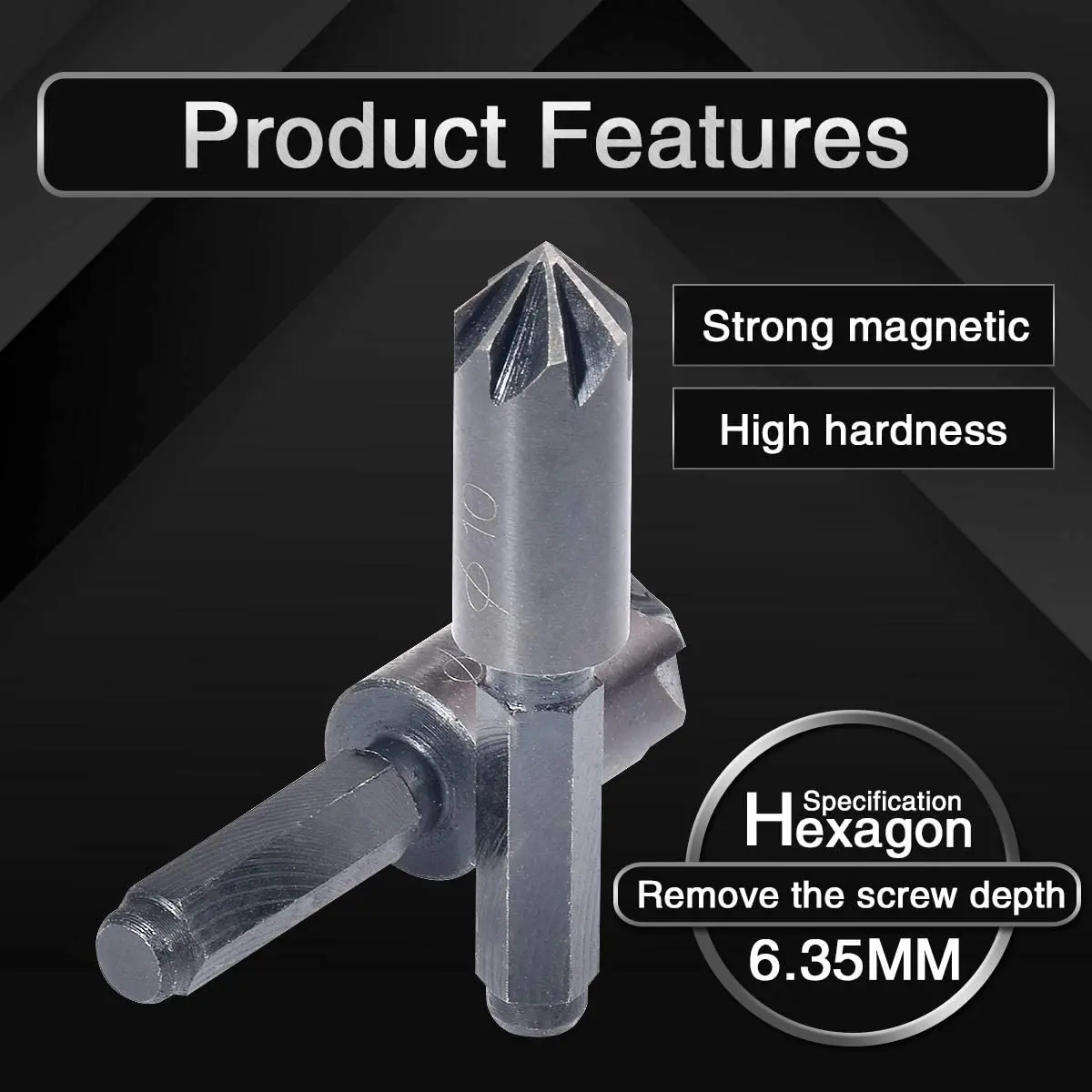 Набор сверл для зенковки с 7 канавками комплект из 2 насадок шестигранным