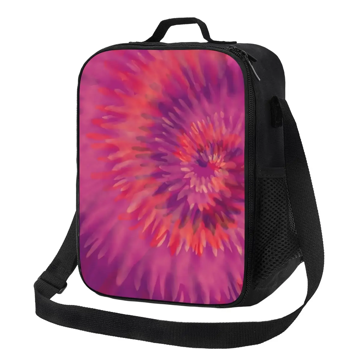

Tie Dye Lunch Bag Strawberry Swirl Funny Lunch Box Outdoor Picnic Convenient Thermal Tote Handbags Custom Cooler Bag
