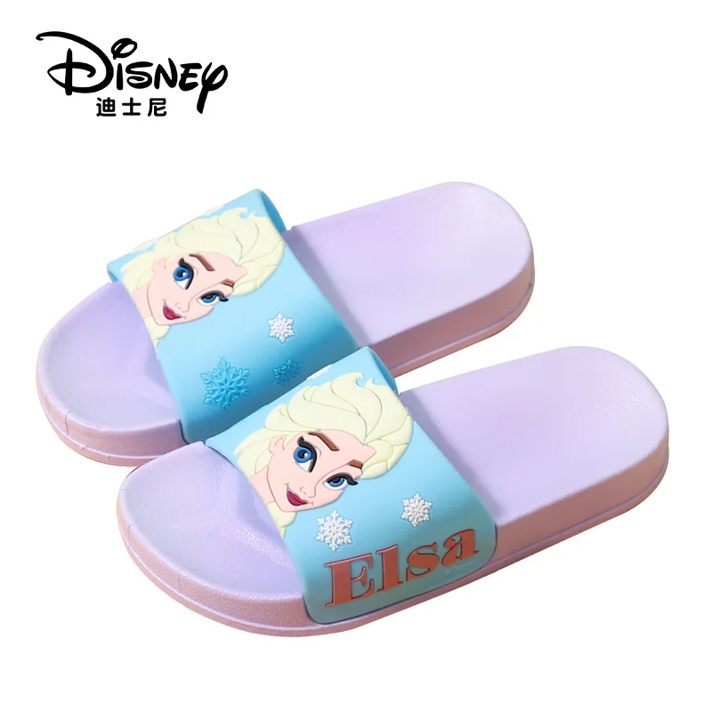 

Тапочки для девочек Disney, Нескользящие домашние тапочки, симпатичные детские сандалии и шлепанцы для малышей, шлепанцы для принцесс, детские Тапочки
