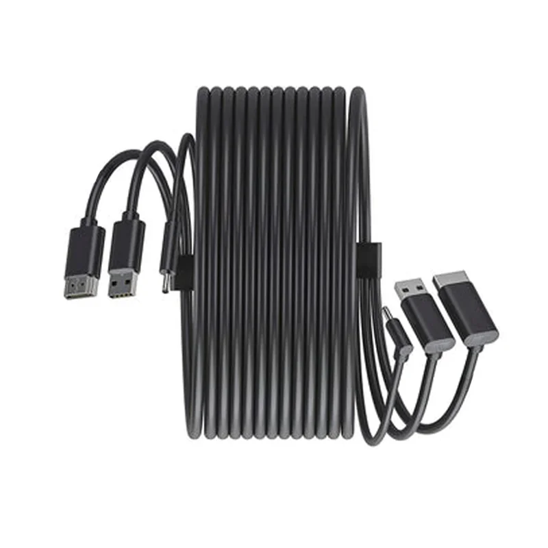 Фото 【СОВЕРШЕННО НОВЫЙ】1 Сменный кабель — совместимый 5 м, USB, Power VR, аксессуары для игр, пластик для HTC Vive 3-в-1 №1