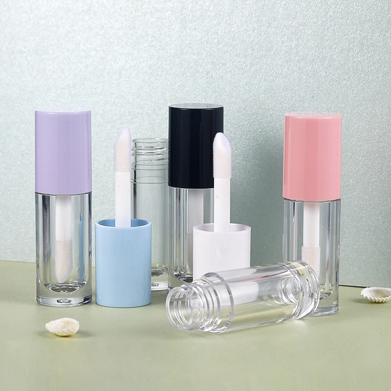 

6ml Round large brush lip gloss empty tube 6ml white pink large brush bar transparent cylindrical lip glaze bottle