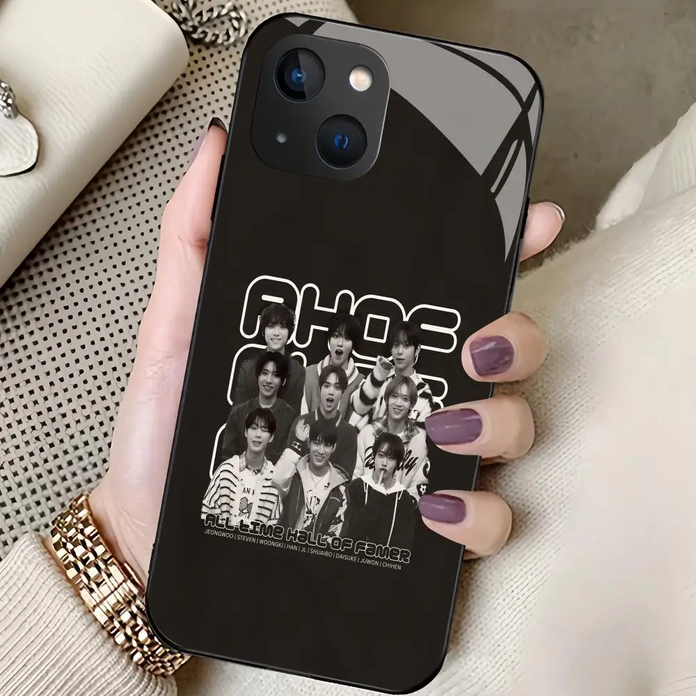 Фото Чехол AHOFS для iPhone 17, 16, 15, 14, 13, 12, 11 Pro Max, Air, Plus, Mini, стеклянный чехол №1