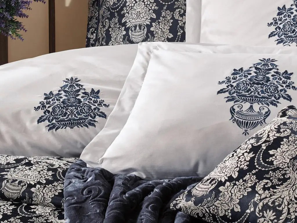 

Cottonbox Platinium 11 Piece Dowry Set Esperanza Navy Blue