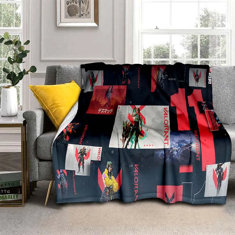

HD Game Valorant gamer 3D printed blanket for bed Picnic blanket Air conditioning blanket Sofa thin blanket Customized blankets