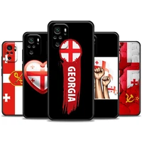 luxury phone case for redmi note 7 8 8t 9 9s 9t 10 11 11s 11e pro plus 4g 5g soft silicone case cover georgia flag national flag
