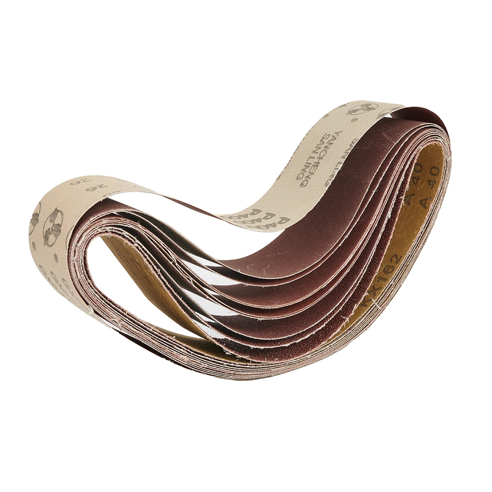 

Abrasive Sanding Belts Grinding Polishing 10pcs 40-1000 Grit Leather Metal Reddish Brown Rubber Sander Supplies