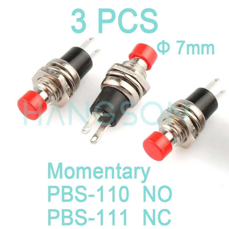 

Пластиковые кнопки PBS-110 PB05A красные 3/5 шт