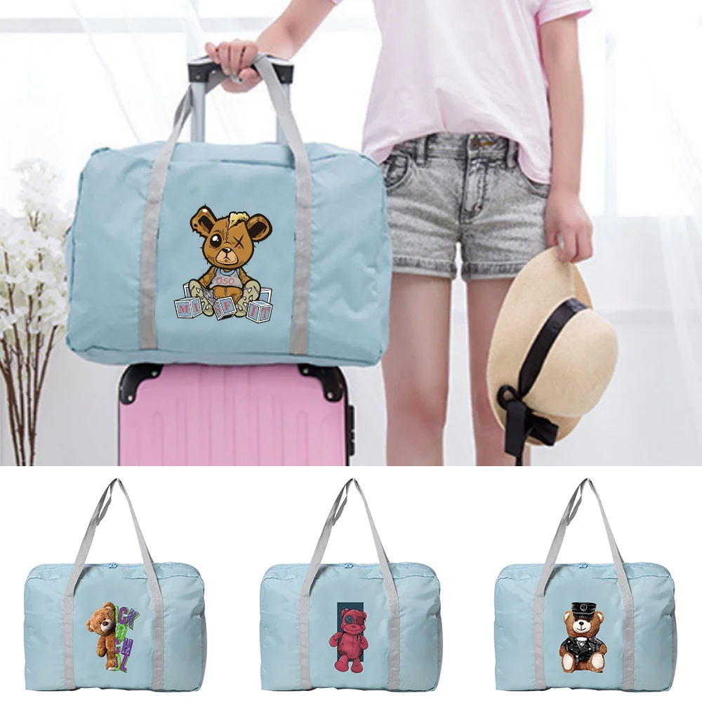 

Unisex Large Capacity Travel Bag Clothes Storage New Folding Nylon For Women Travel Bags Hand Luggage Tote Weekend Organizer