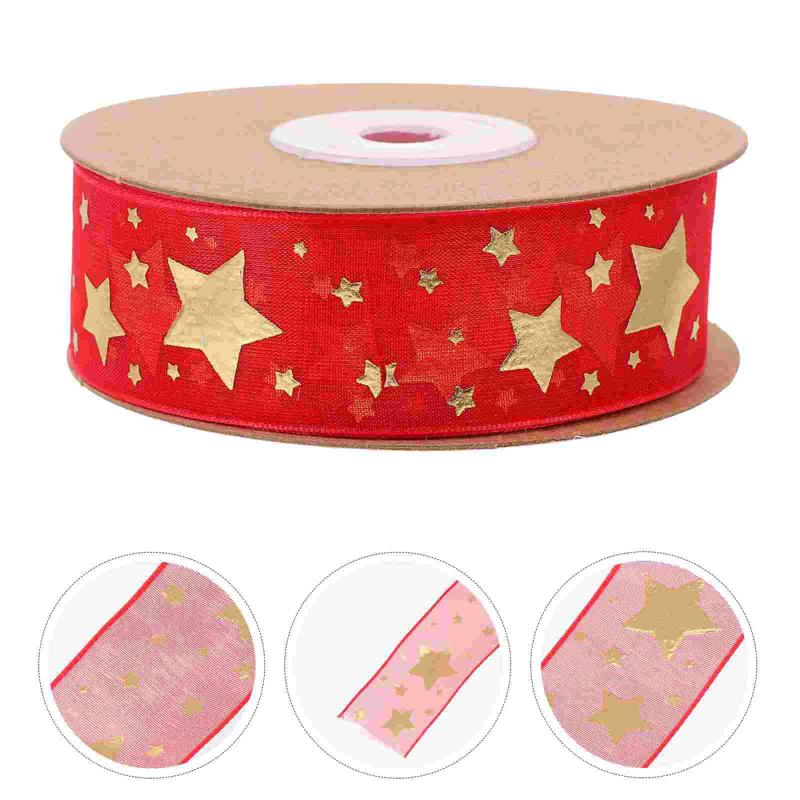 

Ribbon Christmas Wired Gift Wrapping Fordecoration Satin Ribbons Craft Festival Snowflakewired Holiday Accessories Party Present